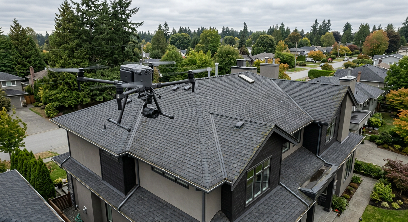 Dak inspectie met drone bij een woning in Overijssel